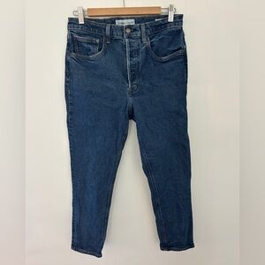 DENIM FORUM The Yoko‎ High Rise Slim Jeans Size 31 Dark Wash Stretch Straight